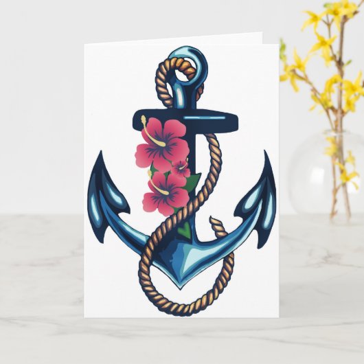 Anker und Blume Karte (Gelbe Blume)