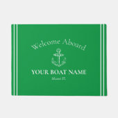 Anker und Bootname Kelly Green Fußmatte (Vorderseite)
