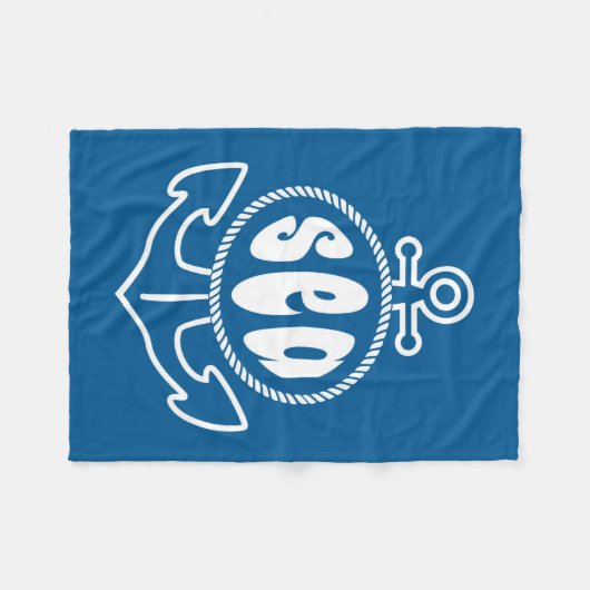 Anker und das Meer Fleecedecke (Vorderseite (Horizontal))