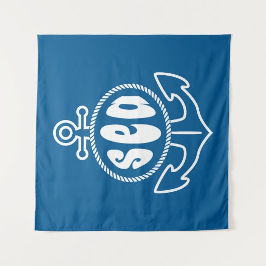 Anker und das Meer Wandteppich (Vorderseite)