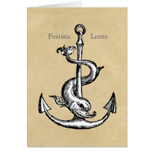 Anker und Delphin - Festina Lente