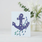 Anker und Fische Postkarte (Stehend Vorderseite)
