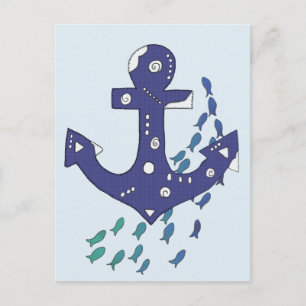 Anker und Fische Postkarte