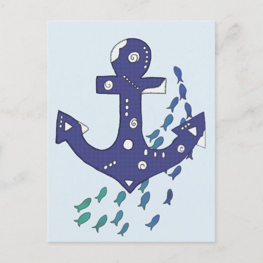 Anker und Fische Postkarte (Vorderseite)