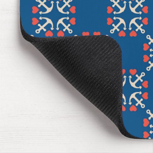 Anker-und Herz-Muster Mousepad (Ecke)