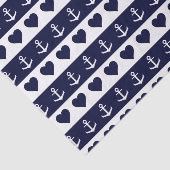 Anker- und Herzmuster auf kundenspezifischem Seidenpapier (Ausschnitt)