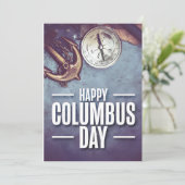 Anker und Kompass - Columbus Day Einladung (Stehend Vorderseite)