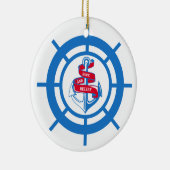 Anker und Lenkrad Keramik Ornament (Rechts)