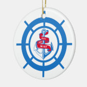 Anker und Lenkrad Keramik Ornament (Links)