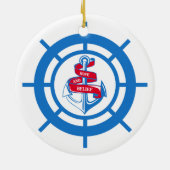 Anker und Lenkrad Keramik Ornament (Hinten)
