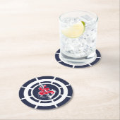 Anker und Lenkrad Runder Pappuntersetzer (Vor Ort)