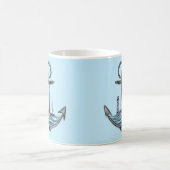 Anker und Leuchtturm (Version 1) Kaffeetasse (Mittel)