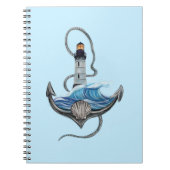 Anker und Leuchtturm (Version 2) Notizblock (Vorderseite)