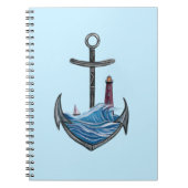 Anker und Leuchtturm (Version 3) Notizblock (Vorderseite)