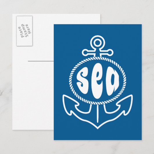 Anker und Meer Postkarte (Vorne/Hinten)