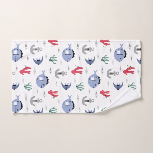 Anker und Meeresleben Badhandtuch Set (Handtuch)