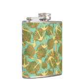 Anker und Muscheln im Vintagen Stil Flachmann (Rechts)