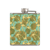 Anker und Muscheln im Vintagen Stil Flachmann (Rückseite)