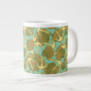 Anker und Muscheln im Vintagen Stil Jumbo-Tasse
