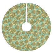 Anker und Muscheln im Vintagen Stil Polyester Weihnachtsbaumdecke (Vorderseite)