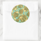 Anker und Muscheln im Vintagen Stil Runder Aufkleber (Tasche)