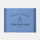 Anker und Name des Schiffes Cornflower Blue Nautic Fußmatte (Vorderseite)