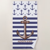 Anker und Personalisiertes Strandtuch (Vorderseite)