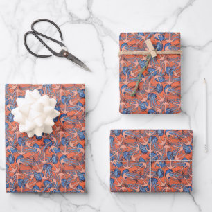 Anker- und Quallenmuster Geschenkpapier Set