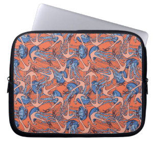 Anker- und Quallenmuster Laptopschutzhülle