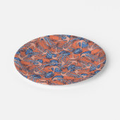 Anker- und Quallenmuster Pappteller (Schrägansicht)