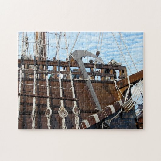 Anker und Riggings auf Holzschiffen Puzzle (Horizontal)