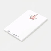 Anker- und Rosenrosen-Individuelle Name Post-it Klebezettel (angewinkelt)