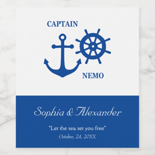 Anker und Rudder Weinetikett (Einzelnes Label)