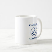 Anker und Ruder mit Namen des Kapitäns oder Bootes Kaffeetasse (VorderseiteRechts)