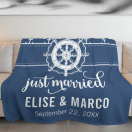 Anker und Schiffrad nur verheiratet Fleecedecke