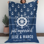 Anker und Schiffrad nur verheiratet Fleecedecke
