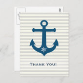Anker und Schiffsradstreifen - Danke Postkarte (Vorne/Hinten)