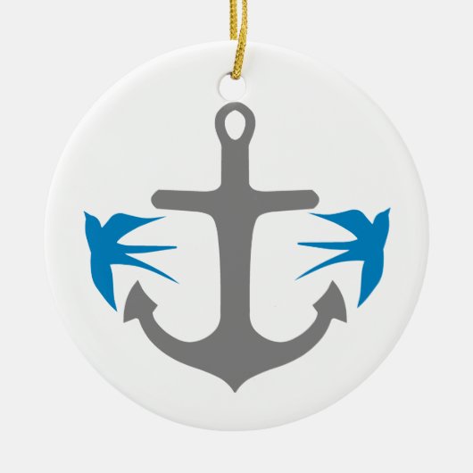 Anker und Schwalben Keramikornament (Vorne)
