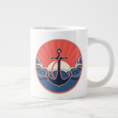 Anker-und Seewellen-Muster Jumbo-Tasse (Rechts)