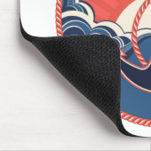Anker-und Seewellen-Muster Mousepad (Ecke)