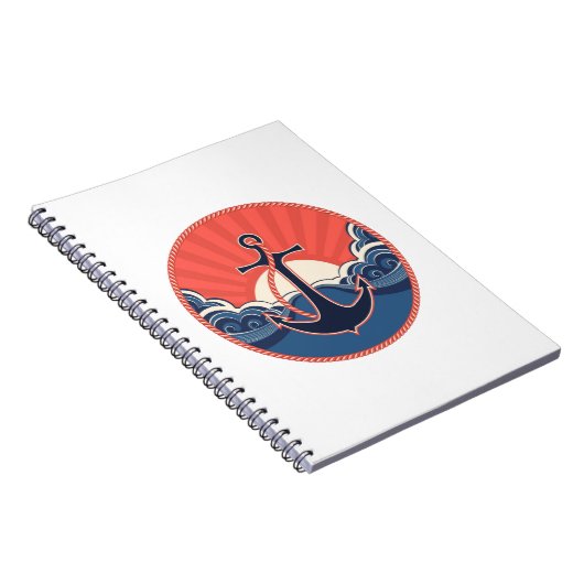 Anker-und Seewellen-Muster Notizblock (Rechte Seite)