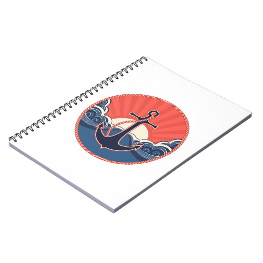 Anker-und Seewellen-Muster Notizblock (Linke Seite)