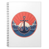 Anker-und Seewellen-Muster Notizblock (Vorderseite)