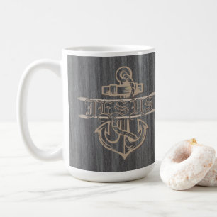 Anker und Seil verkünden Jesus Kaffeetasse