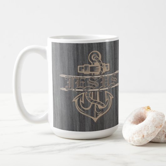 Anker und Seil verkünden Jesus Kaffeetasse (Mit Donut)