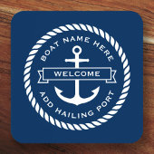 Anker- und Seilbootname Aufnahme Hafen Getränkeuntersetzer