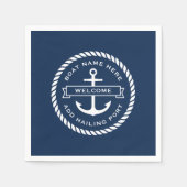 Anker- und Seilbootname Aufnahme Hafen Serviette (Vorderseite)