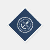 Anker- und Seilbootname Aufnahme Hafen Serviette (Ecke)