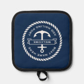 Anker- und Seilbootname Aufnahme Hafen Topflappen (Vorderseite)