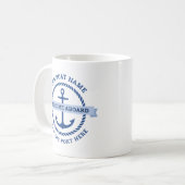 Anker- und Seilgrenzname willkommen an Bord Kaffeetasse (Vorderseite Links)